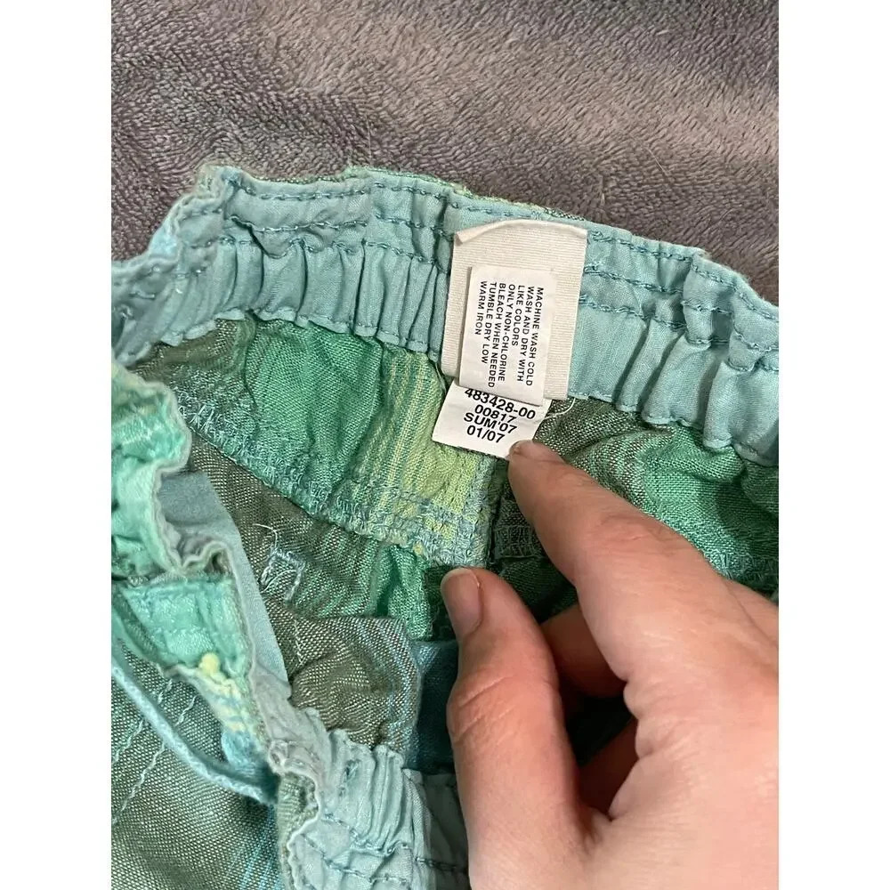 Baby Gap 2007 Cottagecore Size 3T Pastel Blue Lime Green Striped Pants Vibrant - Picture 3 of 4